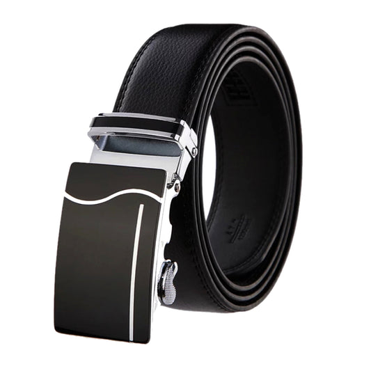 QHA Mens Ratchet Leather Belt Automatic Buckle 35mm Wide Q42