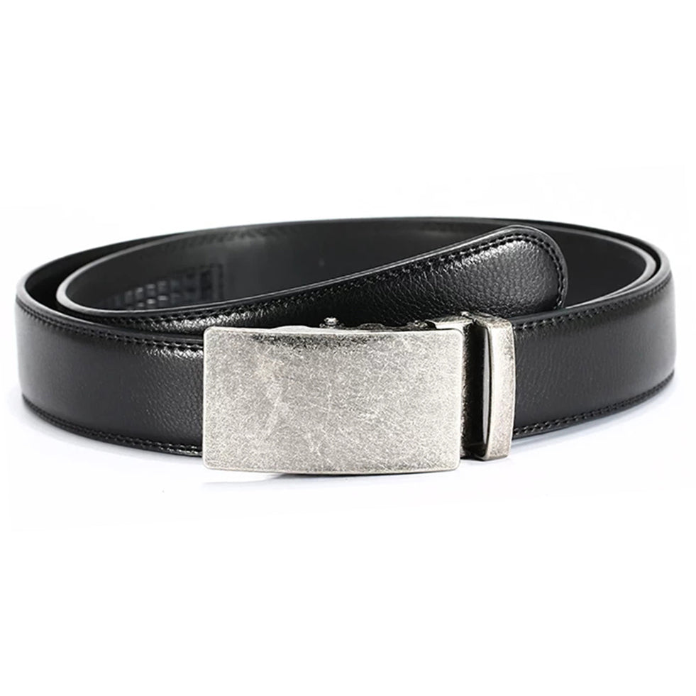 QHA Mens Ratchet Leather Belt with Automatic Buckle 35mm Wide Q69