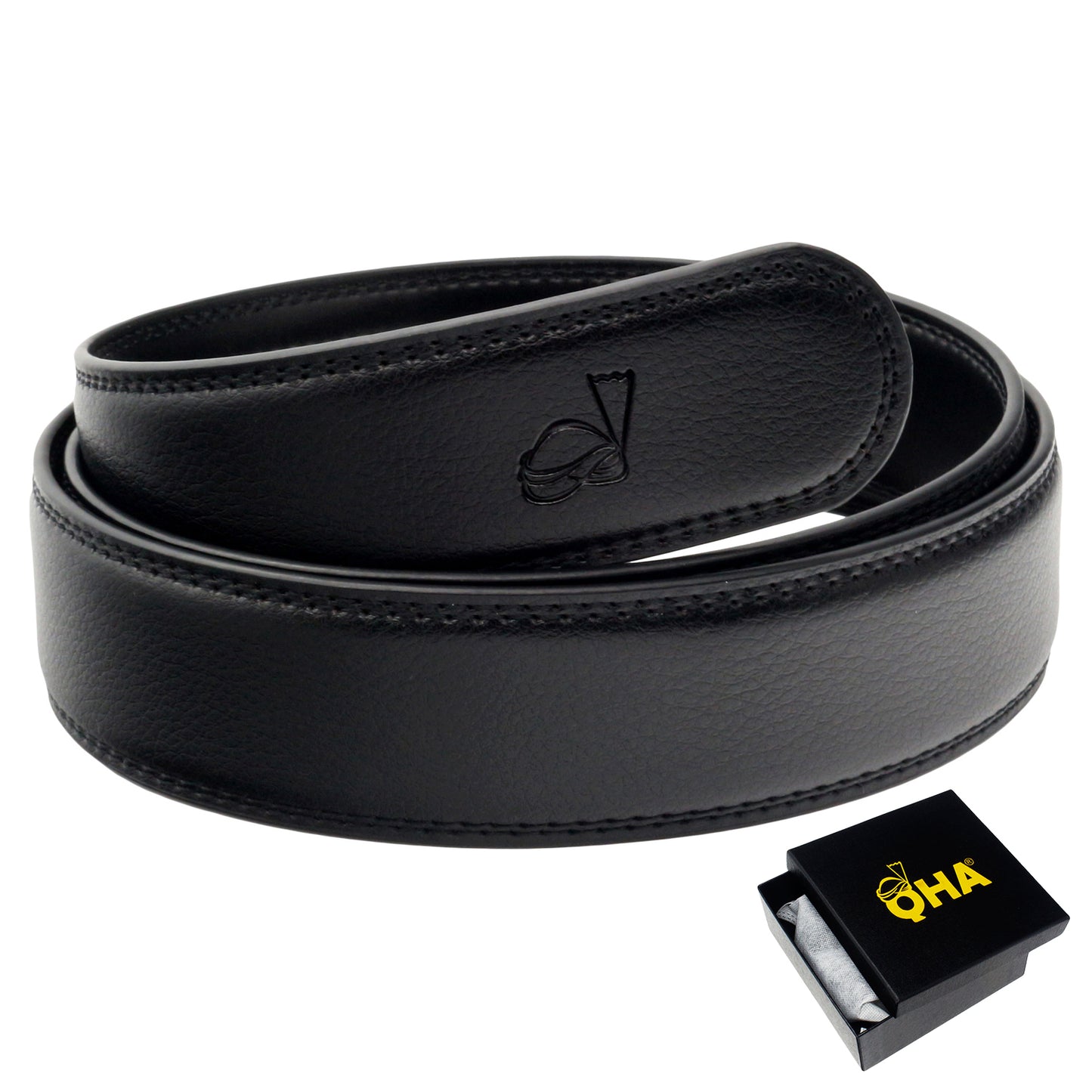 QHA Mens Ratchet Belt Strap 35mm Wide Automatic Belts Without Buckle Q01