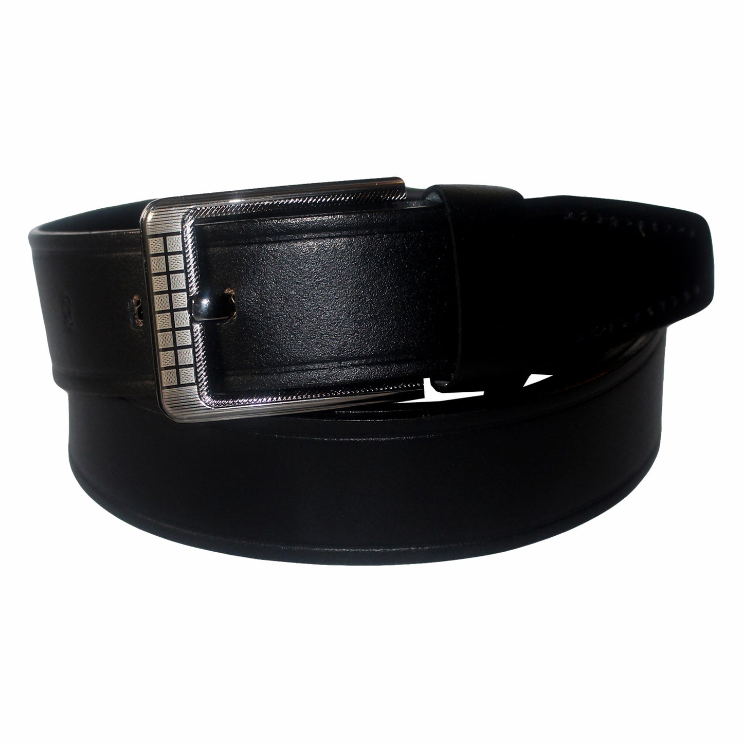 QHA Mens Black Real Leather Belt Real Cowhide Heavy Duty 38mm Wide G04