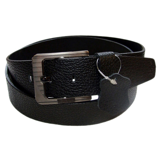 QHA Mens Black Real Leather Belt Real Cowhide Heavy Duty 38mm Wide G11