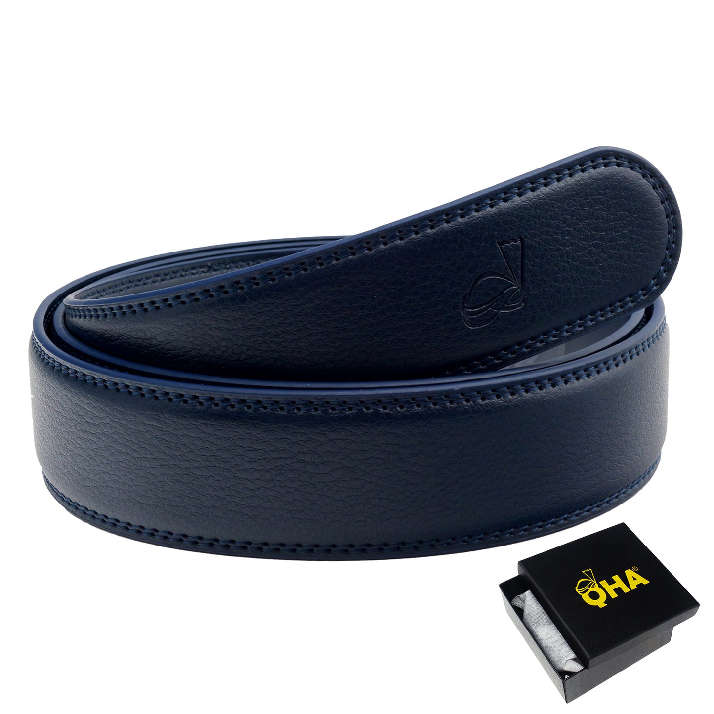 QHA Mens Ratchet Belt Strap 35mm Wide Automatic Belts Without Buckle Q01