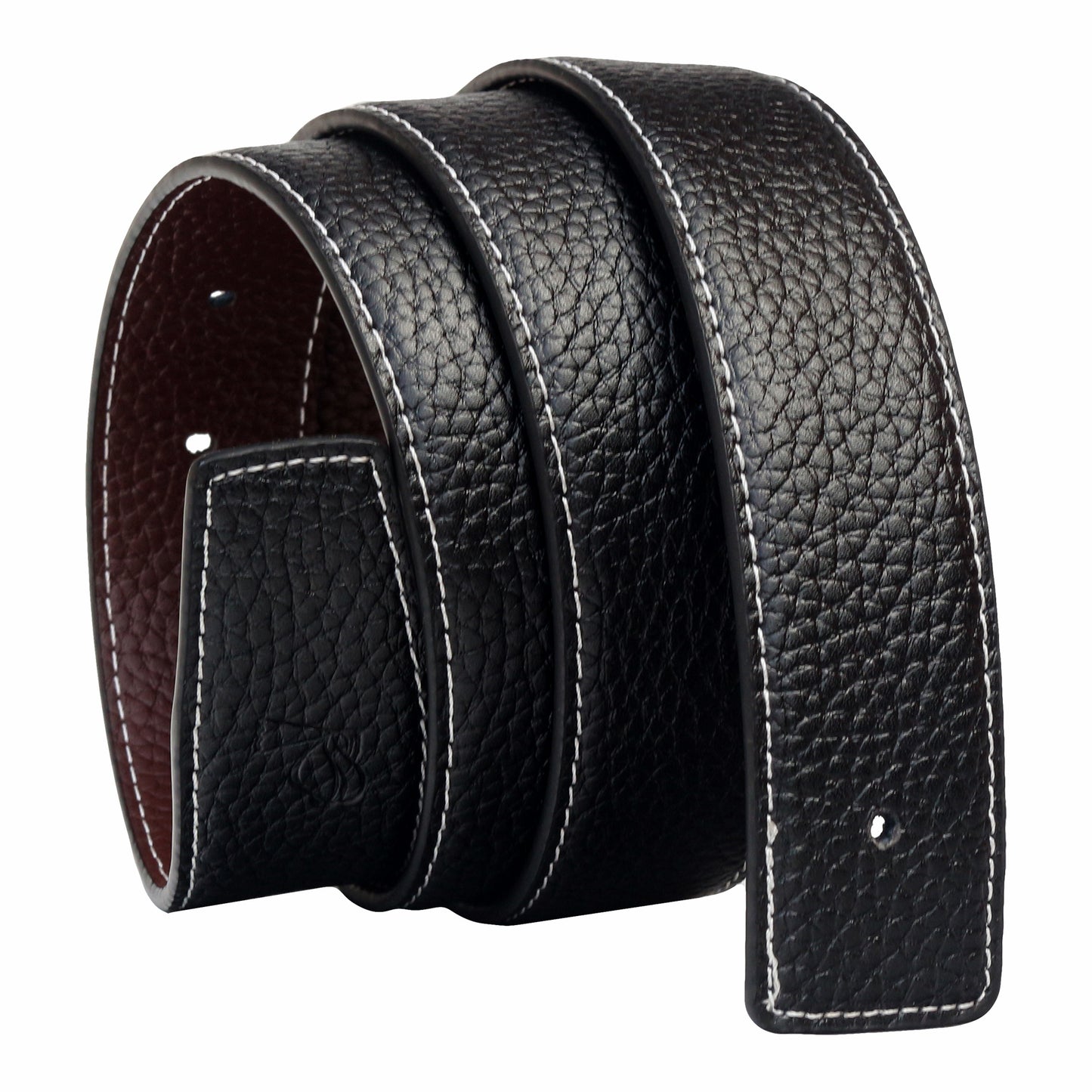 QHA Mens Reversible Leather Belts Without Buckle Replacement Belt Strap for Men Jeans Q02