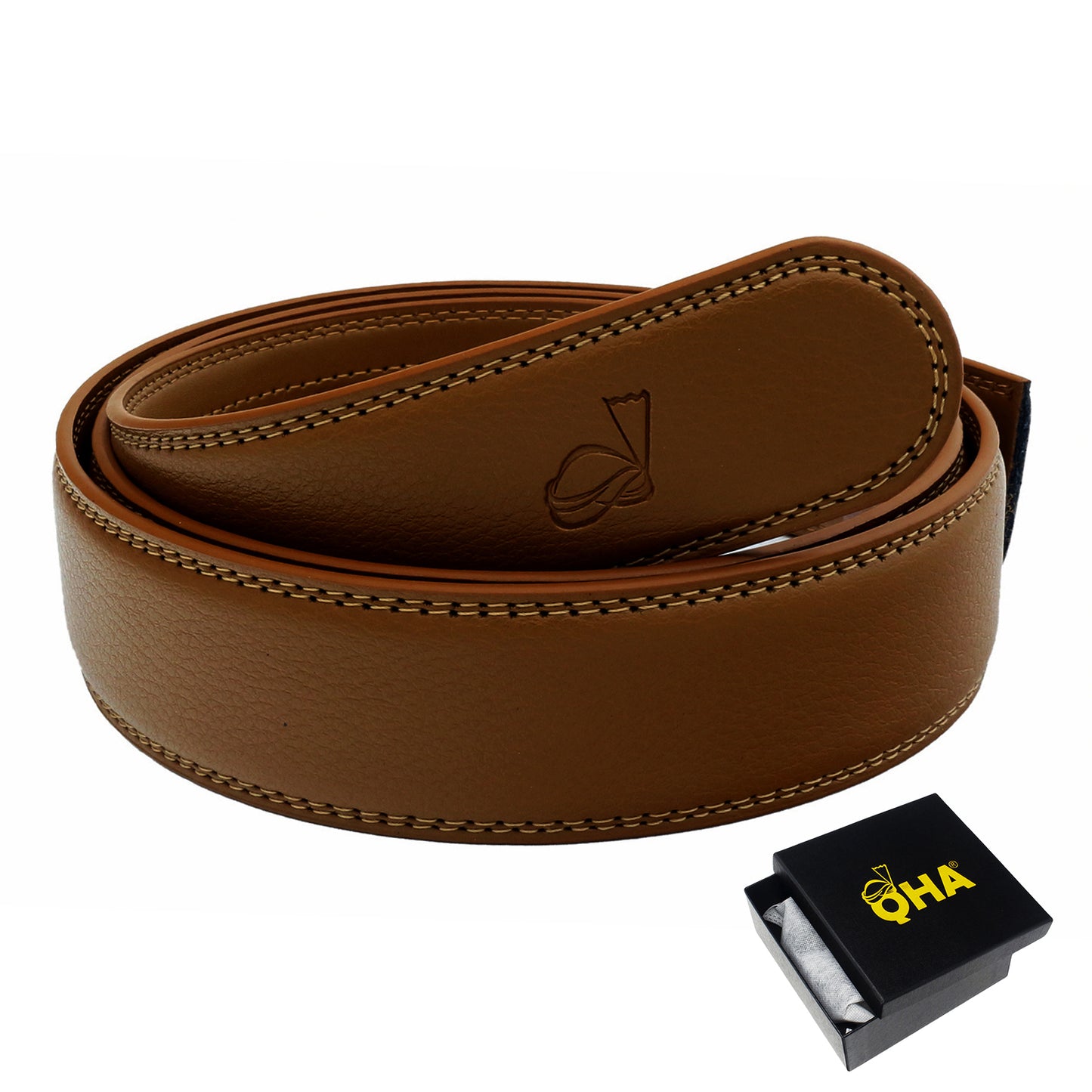 QHA Mens Ratchet Belt Strap 35mm Wide Automatic Belts Without Buckle Q01